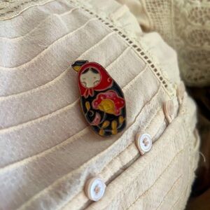 Matryoshka ceramic pin